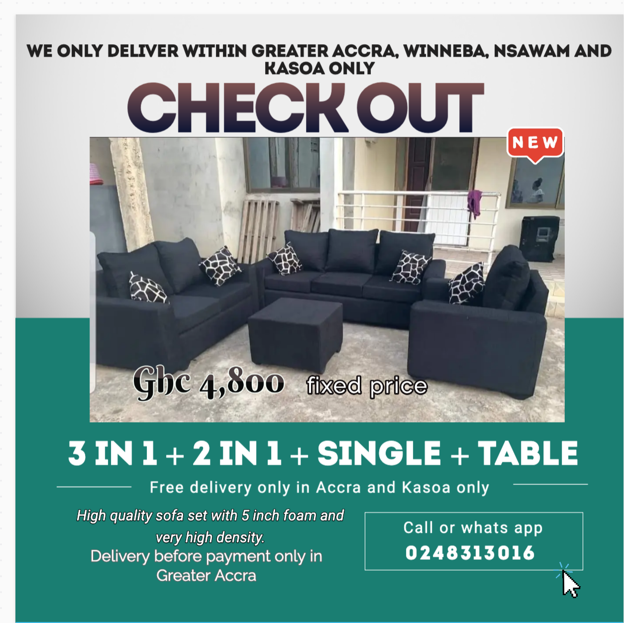 New : 3in1 Plus 2in1 Plus Single plus Table – Free delivery only in Accra and kasoa only (Call or Whats App 0248313016)